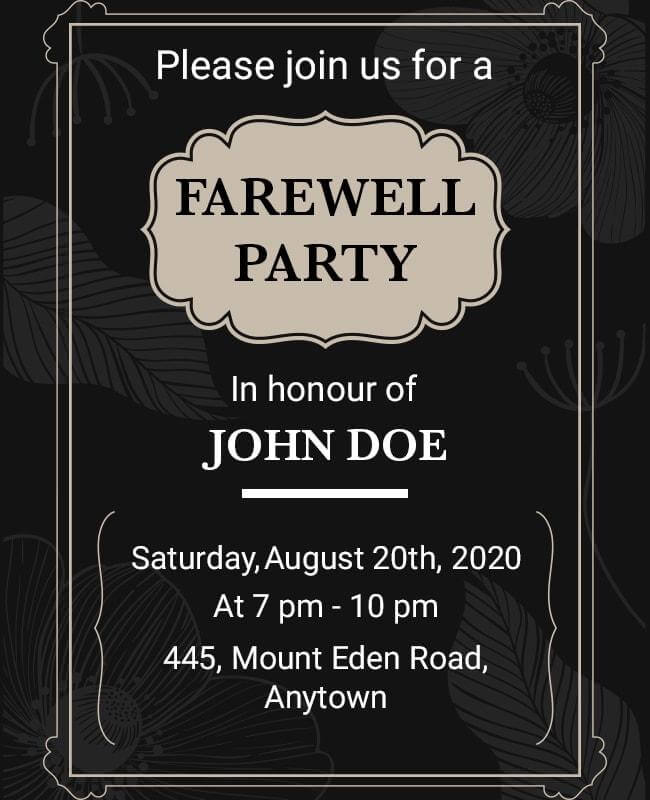 goodbye party invitation free